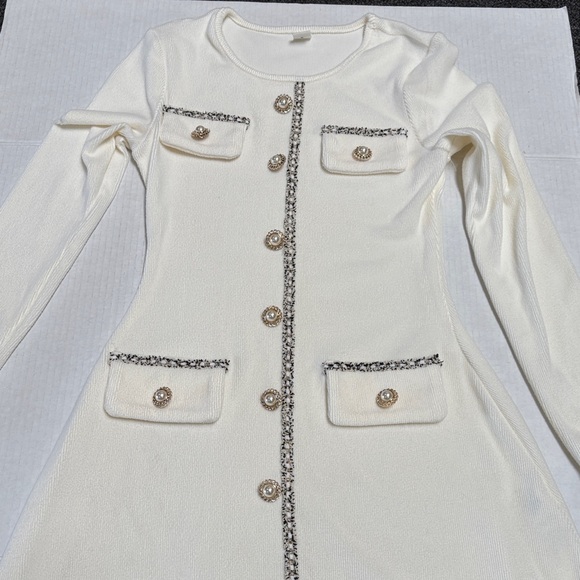 SHEIN Cream Ribbed Knit Top - Picture 6 of 11